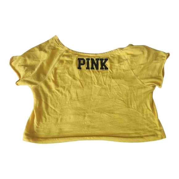 Victoria’s Secret PINK Iowa Hawkeyes Yellow Crop Top | XS | Collegiate Graphic - Picture 3 of 5